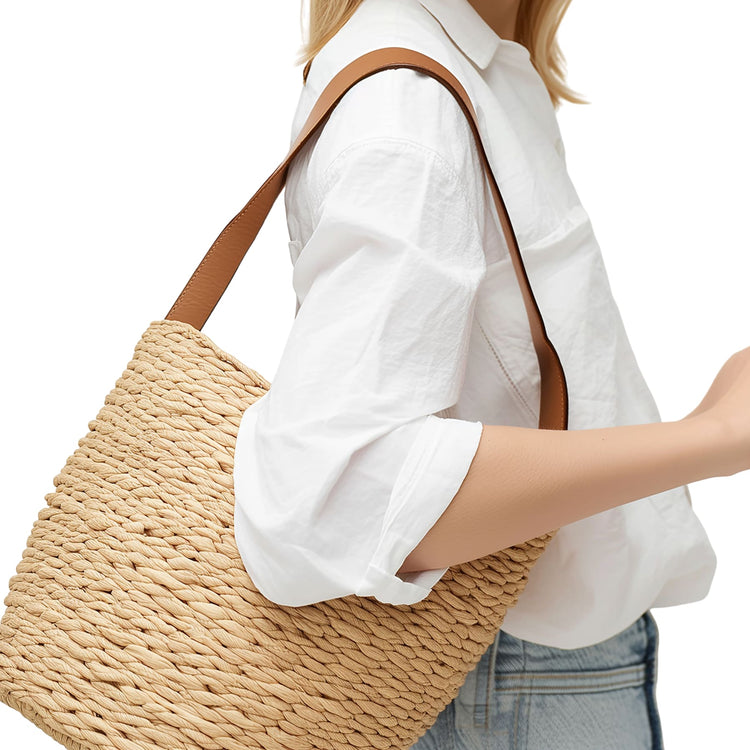 Natural Straw Bucket Bag