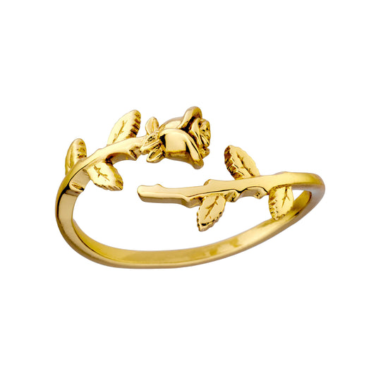 Leafy Branch Gold Ring