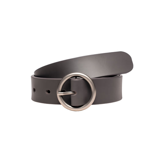 Classic Charcoal Leather Belt