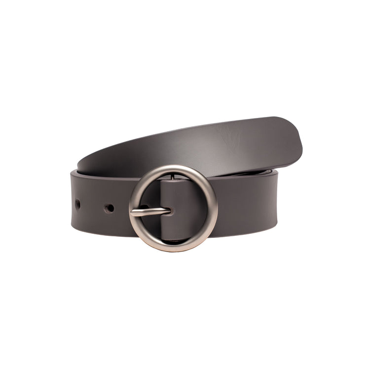 Classic Charcoal Leather Belt