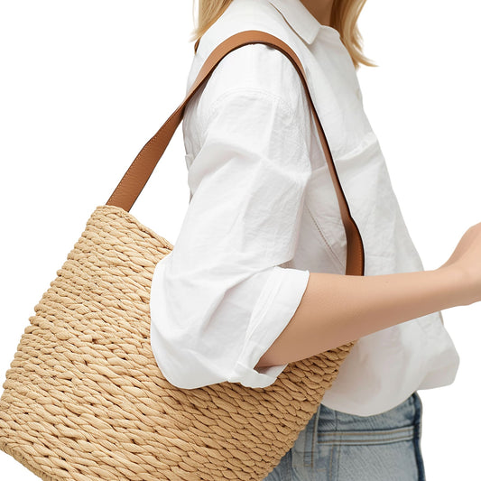 Natural Straw Bucket Bag