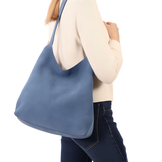 Tote de cuero gris pizarra