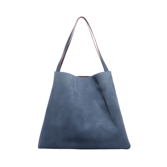 Tote de cuero gris pizarra